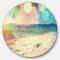 Designart - Colorful Serenity Tropical Beach' Large Seashore Metal Circle Wall Art